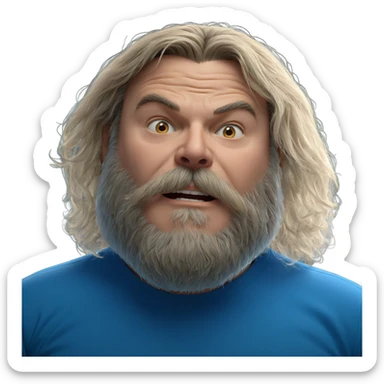 focused gaze in blue shirt sticker