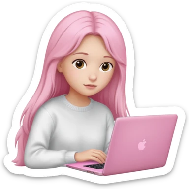  Girly stuff pink soft laptop assigment and clean girl vibes sticker