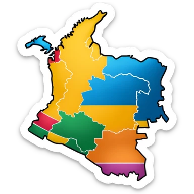mapa colombia regiones sticker