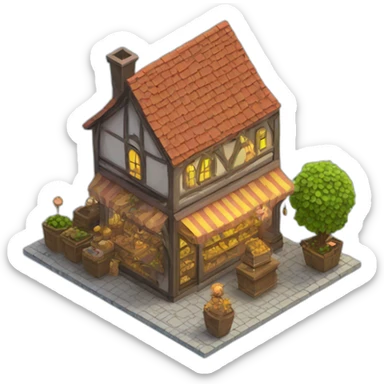magic shop isometric sticker