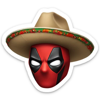 deadpool with mexican hat sticker