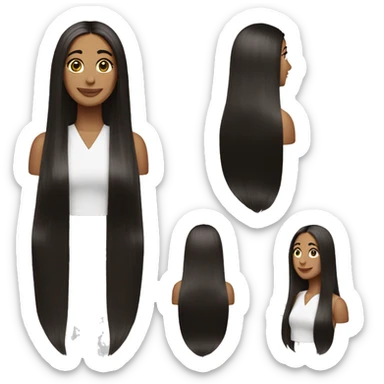 A long straight middle part bussdown wig sticker