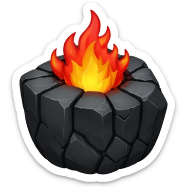 single burning coal sticker