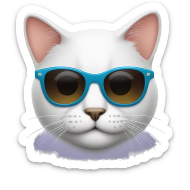 Cat with sunglasses sticker