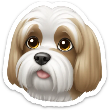 White and light brown shitzu sticker