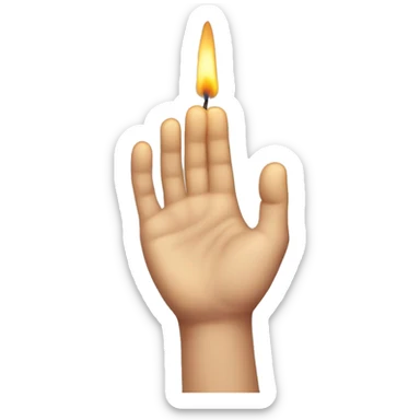 hand that seems like it is holding a candle but the candle is not seen sticker