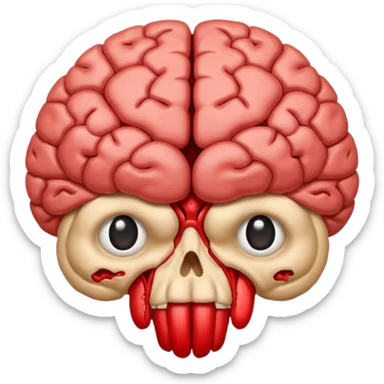 Combine the Brains emoji with the red x emoji sticker