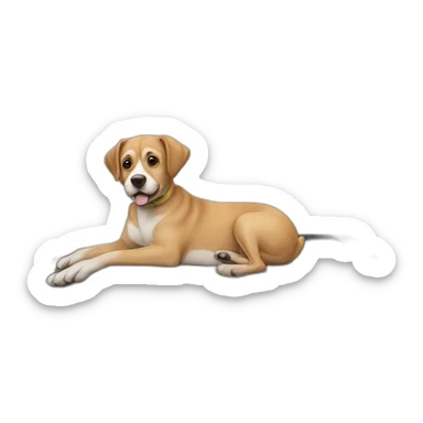A dog sitting on a car roof sticker