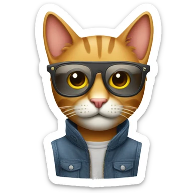 cool cat who is a designer sticker