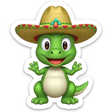 Yoshi with a sombrero sticker