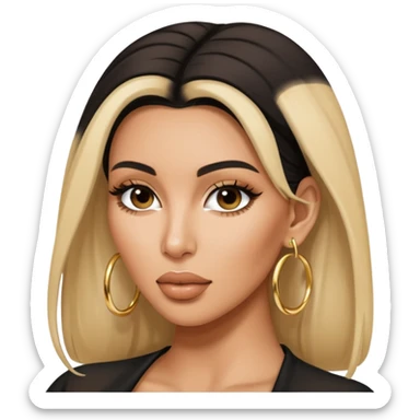 kim kardashian with earrings sticker