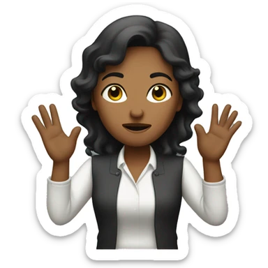 Women with her hands up in defense  sticker