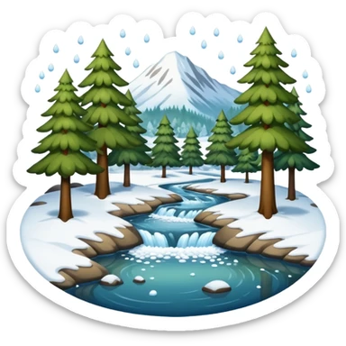 Ein Rhe das in einem Wald ist und es Schneit sticker