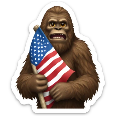 Sasquatch with an American flag sticker