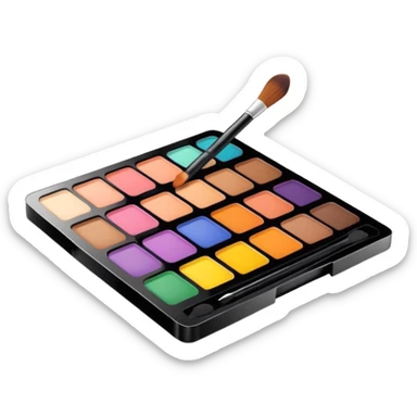 makeup palette with a usage progress bar sticker