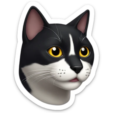 jiji the black cat with a white mustache sticker