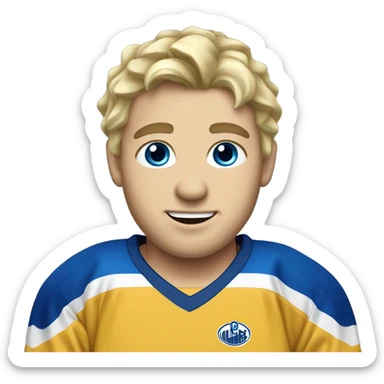 Hockey player blond hair blue eyes #12 sticker