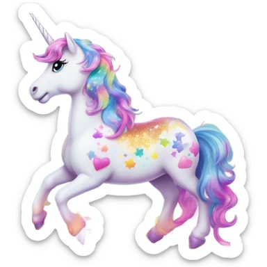 Lisa Frank unicorn ￼ sticker