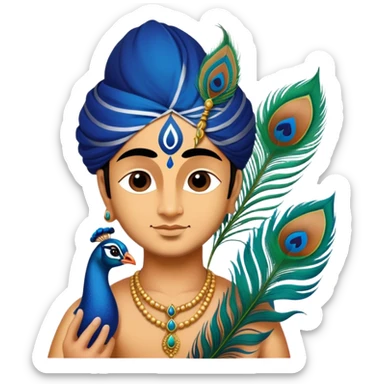 shri krishna feather sticker
