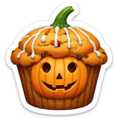 halloween muffin with pumpkin decoration sticker