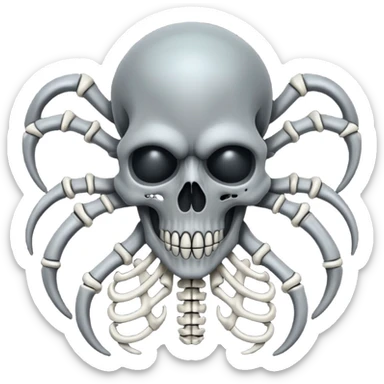 organic wires and bones fused together, undead, Giger-esque sticker