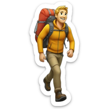 guy on a mission to walk up a big mountain sticker
