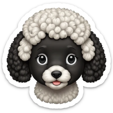 Caniche blanco y negro sticker