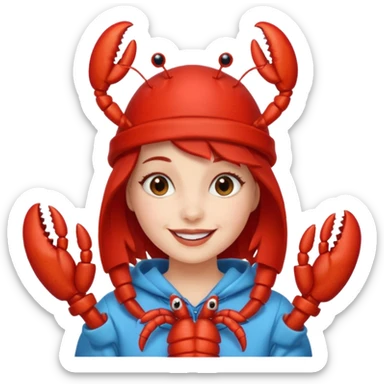 Generate an emoji for “lobster girl” make it cute sticker