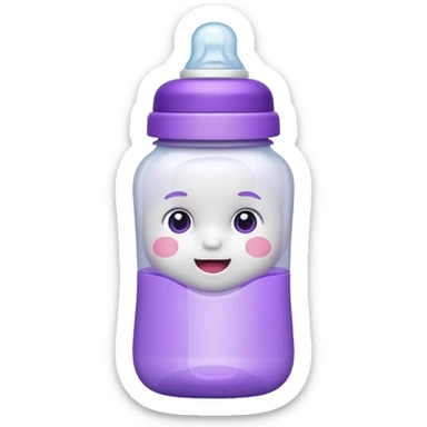 baby bottle white and purple sticker