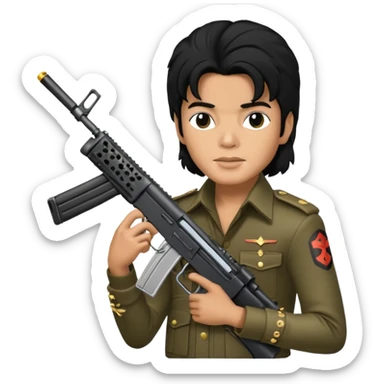 Michael Jackson holding an LMG sticker