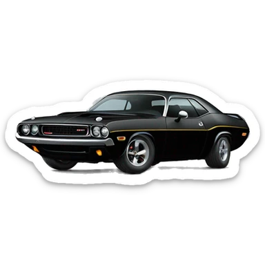 black dodge challenger 1969 sticker