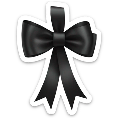 black ribbon bow sticker
