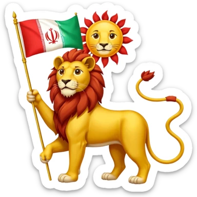 Please create the Iranian Lion and Sun flag? sticker