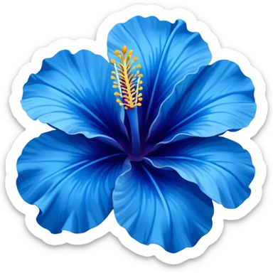 blue hibiscus flower with shades of blue  sticker