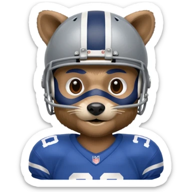 american football player raccoon blue sticker
