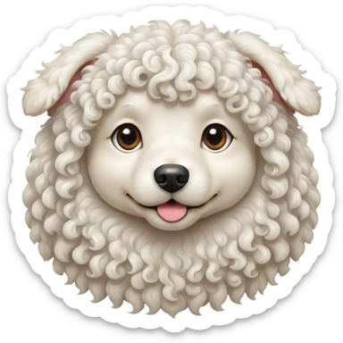 Whit curly doggy sticker