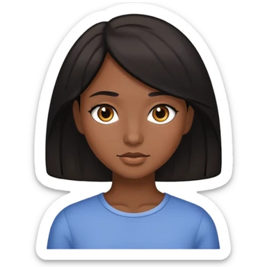 Brunette, eh, with black hair and brown eyes, slightly dark skin sticker