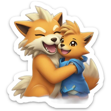 Arcanine and Golduck in love sticker