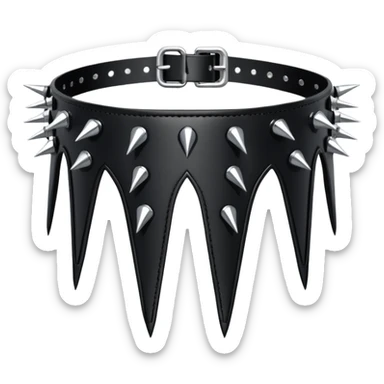 Metal garter with inward-facing spikes, fetish gothic artifact sticker