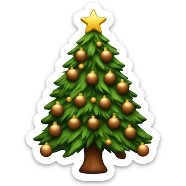 Christmas tree with brown ornaments no star at the top sticker