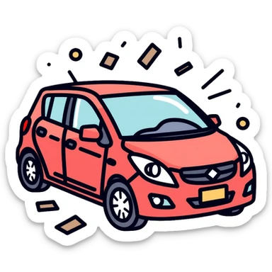 Car interior with loose parts making rattling noise sticker