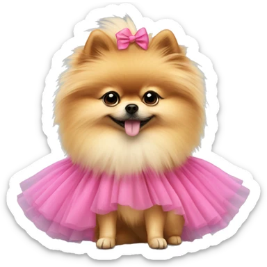 pomeranian with a tutu sticker