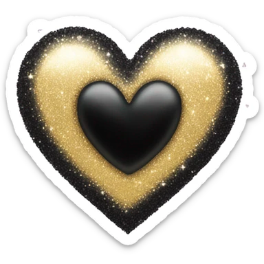 Sparkly black heart sticker