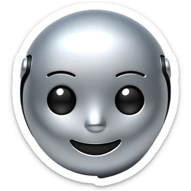 AI chat bubble with digital face, messaging bot icon sticker