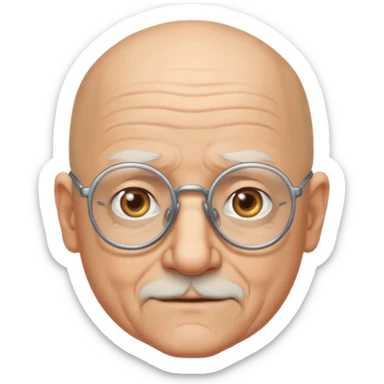 Fat bald old man with glasses  sticker