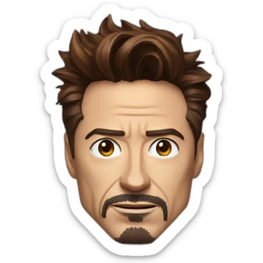 Iron man face with robert Downey jr sticker