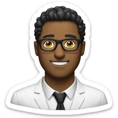 guy with black glasses weat tuxed sticker