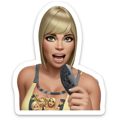 blonde girl with cleavage meme sticker