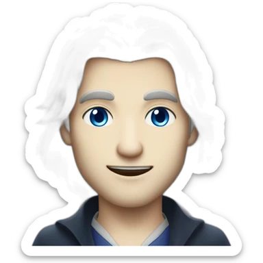 vampire librarian blue eyes and long white hair handsome male sticker