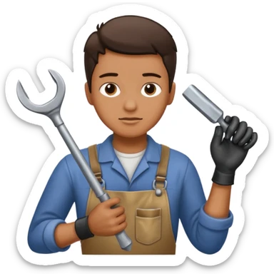 person Repairing a tool sticker